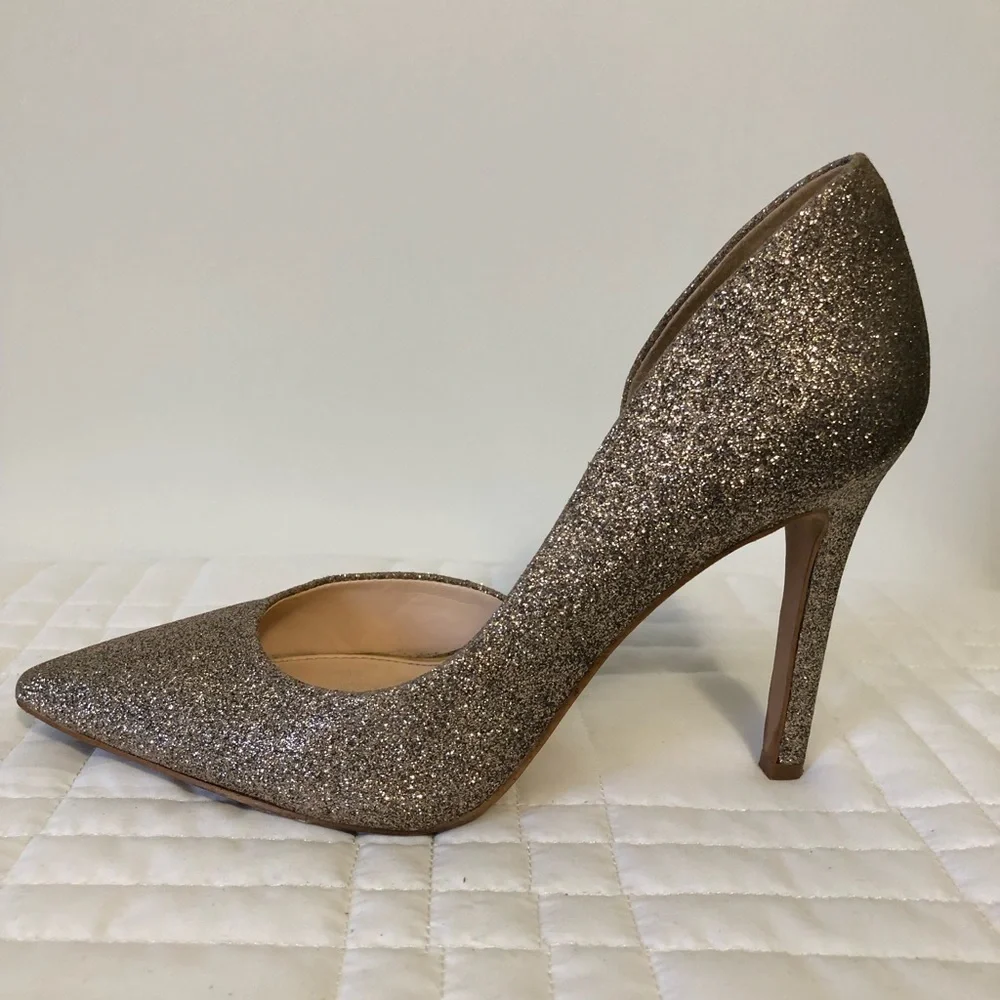 Jessica Simpson Claudette Gold Glitter Pumps Size 6.5M